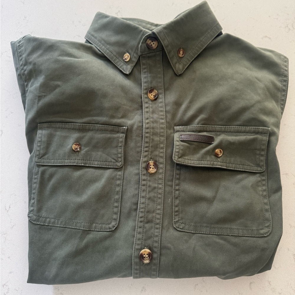 Boys Dark Green Button Down